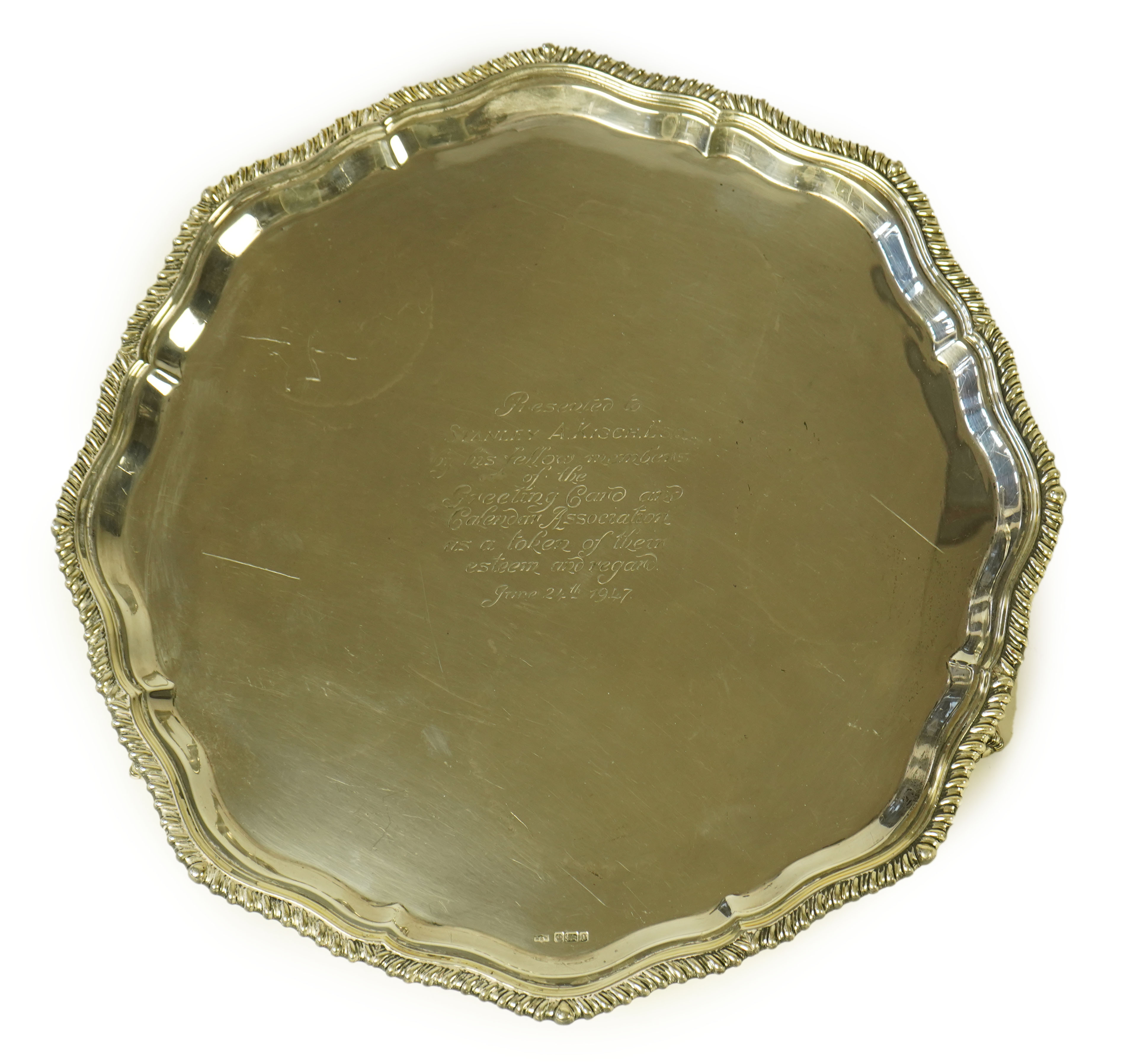 An Edwardian silver salver, by Mappin & Webb